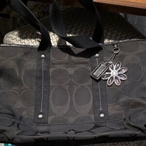 Coach Black Signature Tote Bag